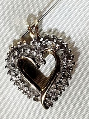 HEART PENDANT- 925 Sterling Silver w/10k Gold Overlay.